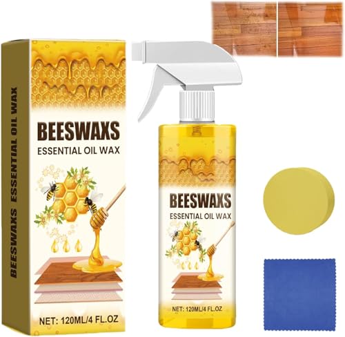 Beeswax Essential Oil Wax,Beeswax Wood Polish Spray,Natural Wood Polish Spray Removes Scratches For Living Rooms,Kitchens,Wood Furniture Floors(1PCS*120ML) - color: 1PCS