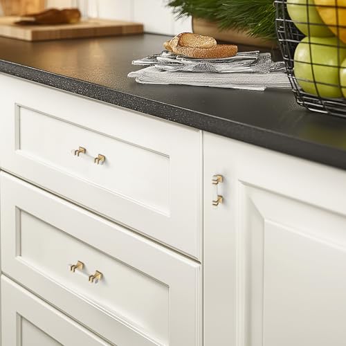 HOME EDIT Brushed Nickel&Gold Pulls Cabinet Handles 2-1/2 Inch 10 Pack - color: Brushed nickel and gold, size: 2-1/2 In Hole Center