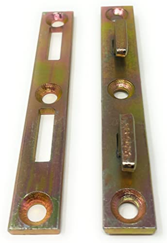 METAL MAGERY Bed Rail Fasteners 4" Set of 4 Bed Rail Brackets Heavy Duty Bed Frame Rail Hardware