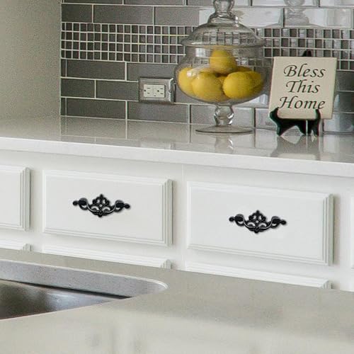 8 Pack Black Drop Bail Drawer Pulls, 2-1/2 Inch Hole Center - color: Black-