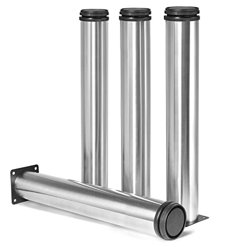 Stainless Steel Adjustable Furniture Legs 14 Inch - Silver - 4pcs - color: Silver, size: 14"