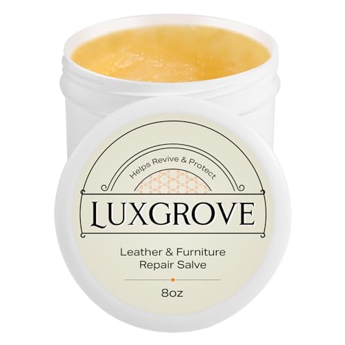 LUXGROVE® Wood & Leather Furniture Repair Salve, Conditioning Balm for Couches, Car Seats, Tables, Cabinets, Doors, Shoes, Purses, Boots & Saddles, Helps Revive Dry, Dull & Scuffed Surfaces, 8oz - size: 8 Ounce (Pack of 1)
