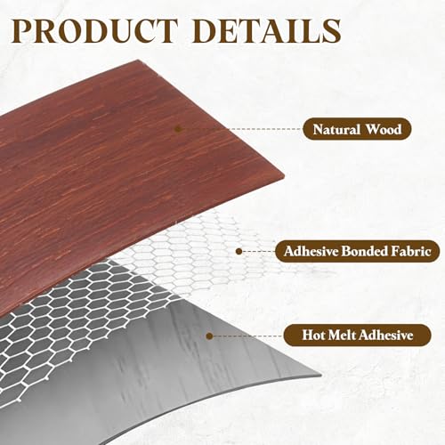 uxcell 1-3/8 Inchx50ft Wood Veneer Edge Banding Pre-Glued Flexible - size: 1-3/8 Inch x 50ft