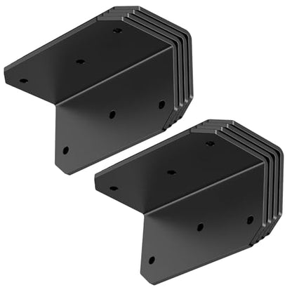 2x4 Inch 90 Degree Corner Bracket, 200 LBS, Black, 8 Pack - color: Black-8PCS