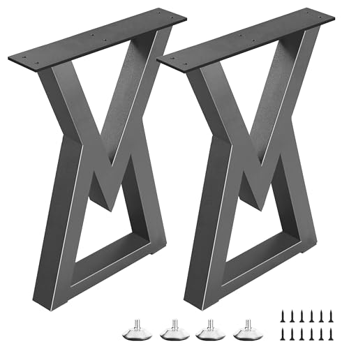 20 Inch Metal Coffee Table Legs, Diamond Shape End & Side Table Feets Heavy Duty Desk Feets, Black Iron DIY Furniture Bench Legs Set of 2 ﻿ - size: 20 '' V Shape