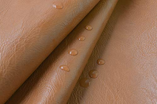 Wento Thick Faux Leather Fabric Soft Skin Grain PU Leather for Furniture Cover Reupholster Sofa Chairs Cushions Vinyl Upholstery (1 Yard, Camel Tan) - color: Camel Tan, size: 1 Yard (54" x 36")