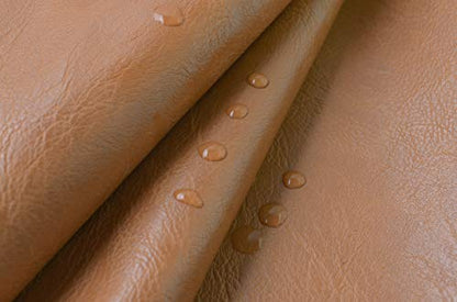 Wento Thick Faux Leather Fabric Soft Skin Grain PU Leather for Furniture Cover Reupholster Sofa Chairs Cushions Vinyl Upholstery (1 Yard, Camel Tan) - color: Camel Tan, size: 1 Yard (54" x 36")