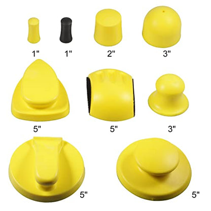 SPEEDWOX 3 Pack Hand Detail Sanding Blocks Mouse Hook and Loop Sanding Pad Includes Cleaning Brush, Hook Backing Plate for Wood Furniture Restoration Polishing Home and Car (Yellow) - style: 5.5" 3Pack