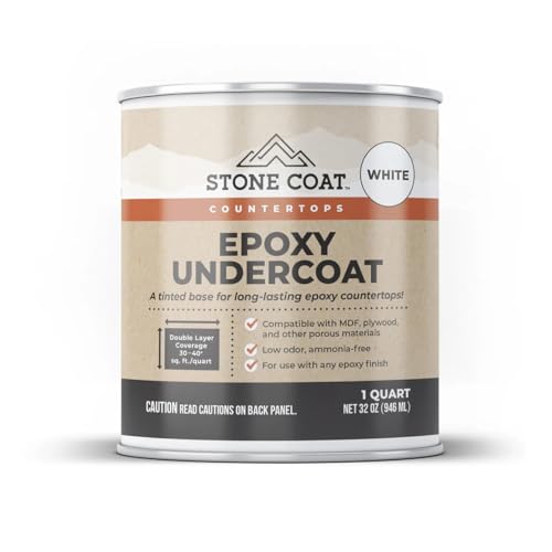 Stone Coat Countertops Epoxy Undercoat White (1 Quart) for Bar Tops & More - color: White, 32 Oz