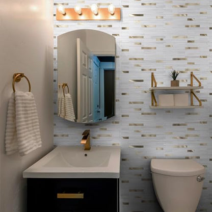 StyloVue 20 Sheets Peel and Stick Backsplash for Kitchen, 2026 Upgraded Dolomite Star Gray with Metal Gold Look Stick on Tile Upgrade Your Kitchen Backsplash, RV, Fireplace - color: Dolomite Star Gray With Metal Gold