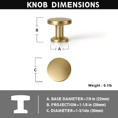 Champagne Bronze Cabinet Knobs with Cylindrical Stem, Set of 12 - color: Champagne Bronze