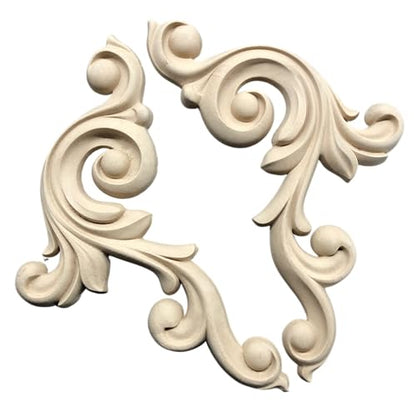 WoodUbend WUB1239 Set of Scrolls Appliques - Heat Bendable & Flexible Wood Onlays 34x16cm - DIY Craft, Furniture & Home Decor - Easy to Apply & Paint - Versatile, Reusable & Decorative - size: WUB1239