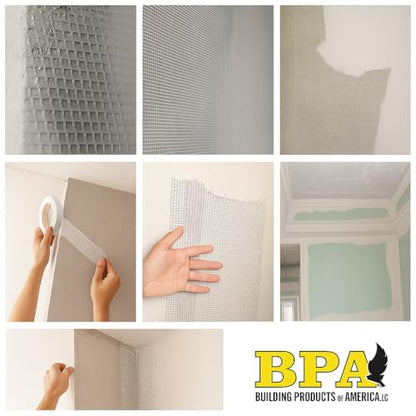 BPA Mesh Drywall Tape, 2 Inch x 300 Ft Roll – Self-Adhesive Fiberglass Joint Tape for Drywall Repair, Cracks, and Wall Reinforcement (Pack of 2) - size: 8 inches (Pack of 2)