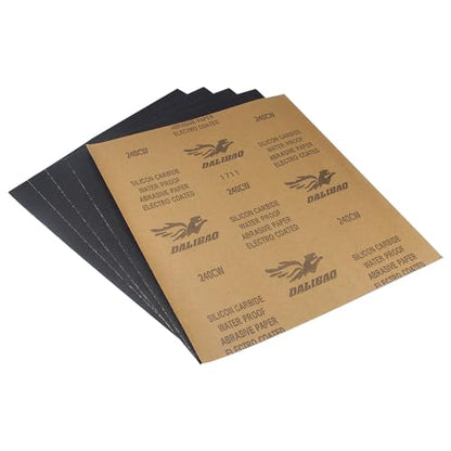 Utoolmart 240 Grits Sanding Sheets Wet Dry Silicon Carbide Sandpaper for Wood Furniture Metal Automotive Polishing 5pcs - color: 5pcs, size: 240 Grit