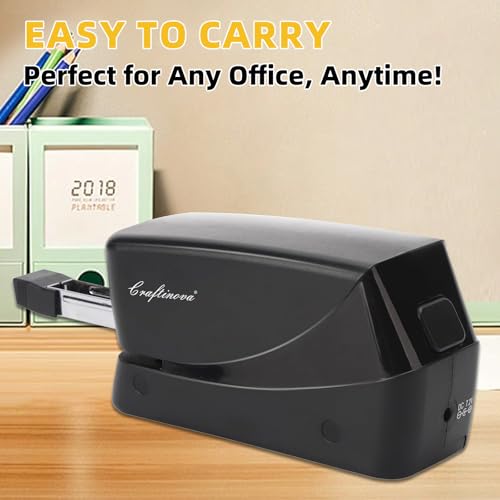 Electric Stapler, 25 Sheet Automatic Stapler, Include 2000 Staples and 1 Staple Remover, Jam Free, Professional and Home Office，Battery not Included，AC or Battery Powered - color: Black Electric Stapler