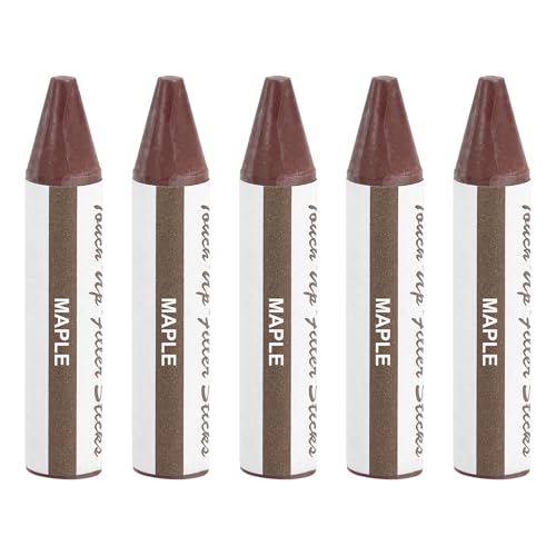 uxcell Wood Filler Stick, 5 Pcs Wax Sticks Wood Touch Up Markers, Furniture Crayons for Scratches Holes Crack Tables Desks Wooden Floors Repair Cover Ups, Maple - color: Maple