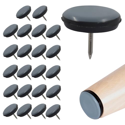 Teflon Furniture Sliders, 40 Pcs, 1inch Round Nail-On Glides - size: 1 inch (25mm)
