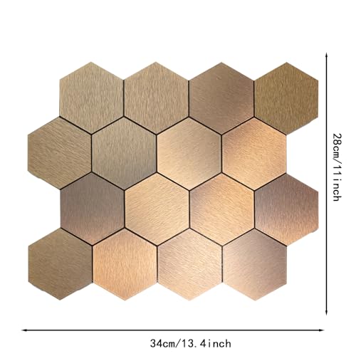 Mosaic Wall Sticker, 13.4x11 Inch, Copper, 10 Pack - color: Copper