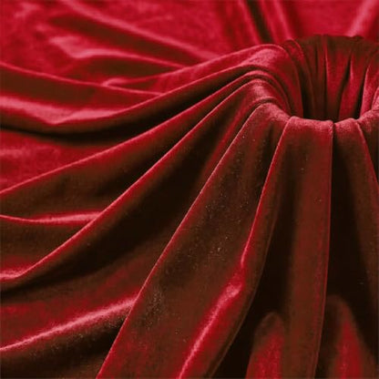 Stretch Velvet Fabric by the Yard Red 60 Inch Wide 1 Yard - color: Red, size: 1 Yard