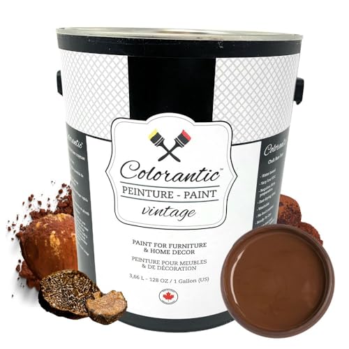 Colorantic | SWEET TRUFFLE Chalk Paint for Furniture DIY- Multi-Surface All-in-One Craft Paint | DARK BROWN Decorative Painting for Wood (128 oz Gallon) - color: Sweet Truffle, size: 128 Fl Oz (Pack of 1)