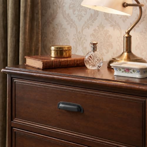 khtumeware 10 Pack 2-1/2"(64mm) Hole Center Retro Drawer Pulls Matte Black Cabinet Bin Cup Pulls Bathroom Hardware Cabinet Handles Drawer Handles Knobs - color: Matte Black, size: 2-1/2"(64mm) Hole Center, style: 10-Pack