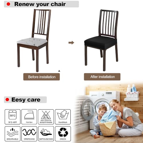 FUANGUI Dining Chair Covers Set of 2, Kitchen Chair Seat Covers - color: 02