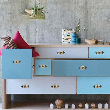 HUAMULAN 10 Pack Ceramic Knobs Leopard Dresser Cabinet Pulls with Backplate - color: HRJ1901-HeiBaoBai-10PACK