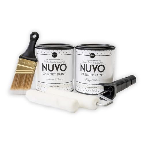 Nuvo Antique White Cabinet Makeover Kit - Easy DIY 7-Piece Set, Warm Cream, Long-Lasting Finish - color: Antique White, style: Full Sized Kit