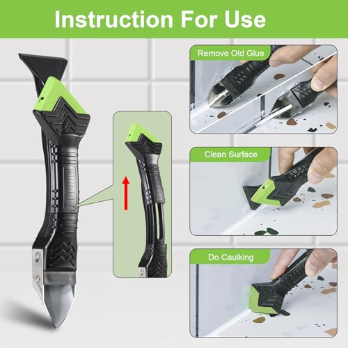 Goopreen 3 in 1 Silicone Caulking Tool Kit, Caulk Remover Tool&Caulk Tool - style: Classic