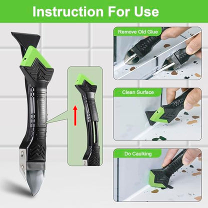 Goopreen 3 in 1 Silicone Caulking Tool Kit, Caulk Remover Tool&Caulk Tool - style: Classic