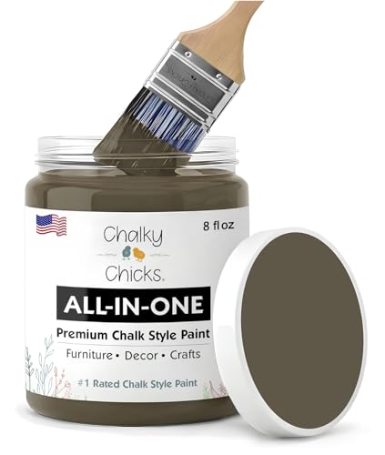 Chalky Chicks Beachwood 8 Fl Oz Chalk Paint for Furniture All in One - color: Beachwood (Brown/Gray), size: 8 Fl Oz (Pack of 1)