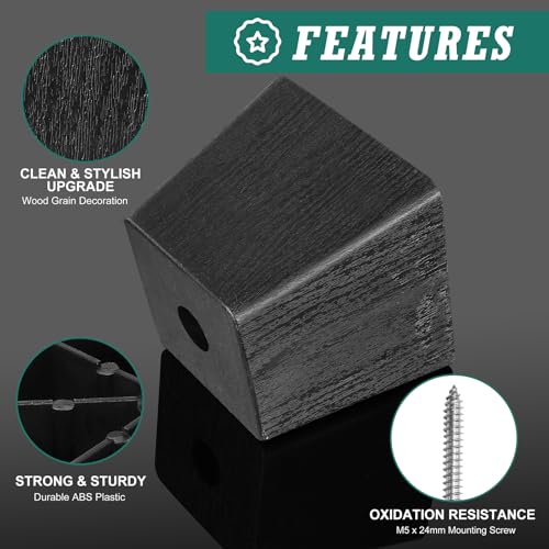 Plastic Couch Legs 2-1/2 inch, Screw-In Square Furniture Legs - Black, 4pcs - size: 2-1/2 Inch