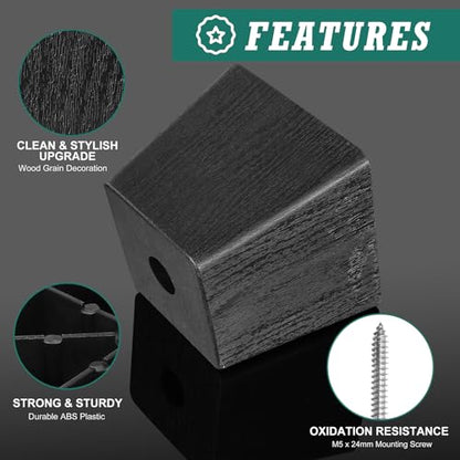 Plastic Couch Legs 2-1/2 inch, Screw-In Square Furniture Legs - Black, 4pcs - size: 2-1/2 Inch