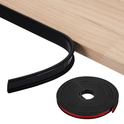 uxcell U-Shape Edge Banding, 0.59 Inch x 19.7Ft TPE Self-Adhesive Veneer Edging Trim Furniture Flexible Corner Edge Protector for Cabinets Countertop Shelves Restoration, Black - color: Black, size: 0.59 Inch x 19.7Ft