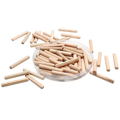 120Pcs 1/4"x2" Hardwood Fluted Dowel Pins for Woodworking DIY - size: 1/4" x 2"