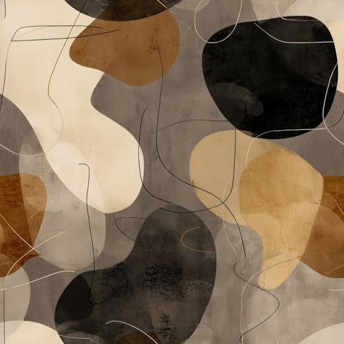 Modern Abstract Peel and Stick Wallpaper, Neutral Geometric Wallpaper