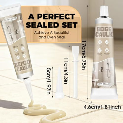 JAOJAO Beige Caulk, Waterproof & Weatherproof, Easy to Squeeze Tube, 100ml - color: Beige, size: 100ML