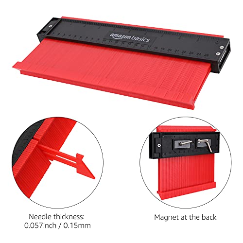 Amazon Basics Contour Gauge Set of 2, 5-inch and 10-inch Profile Tool, Shape Duplicator for Woodworking, Flooring and Molding, with Measuring Scale