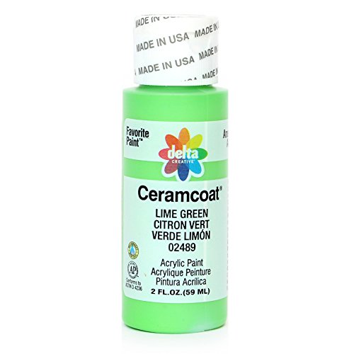 Delta Creative Ceramcoat Acrylic Paint in Assorted Colors (2 oz), 2489, Lime Green - color: Lime Green, size: 2 Fl Oz (Pack of 1)