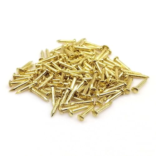 Tiny Wooden Nails for DIY Craft Projects, Antique Drawer Repairing, Mini Boxes Decorative Accessories[Set of 200pcs] (1×8mm/0.31inch, Gold) - color: Gold, style: 1*8mm