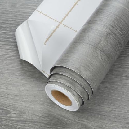 Gray Wood Grain Contact Paper Peel and Stick Rustic Wallpaper Counter Top - color: Grey Walnut