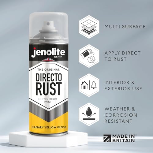 JENOLITE Directorust Gloss Finish Aerosol, Yellow 1x13.5oz - color: Canary Yellow