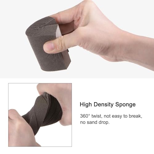 HARFINGTON 10pcs Fine Sanding Sponge Blocks 240-320 Grit Foam Sanding Block for Polishing Kitchen Metal Wood Drywall, 100x70x25mm - size: 240-320 Grit