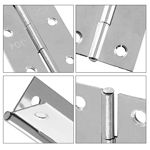 Biaungdo 2 Inch Butt Hinge, Stainless Steel Small Hinges, 10 Pack - size: 2 Inch