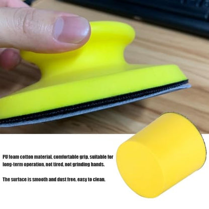 2/3/5inch Round Foam Sanding Pads – PU Hook & Loop Foam Hand Sanding Block for Wood Polishing, Non-Slip Grip & Universal Suede Paper Fit(2 inch)