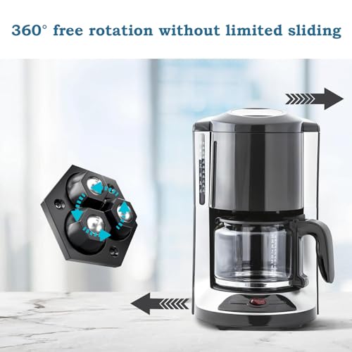 Self Adhesive Appliance Sliders & Mini Caster Wheels Counter 8 Pack - color: black