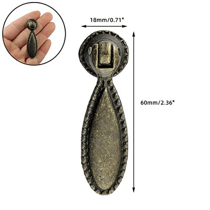 dophee 2 Pack Antique Bronze Single Hole Cabinet Handle Pulls, 2.36"x0.71"