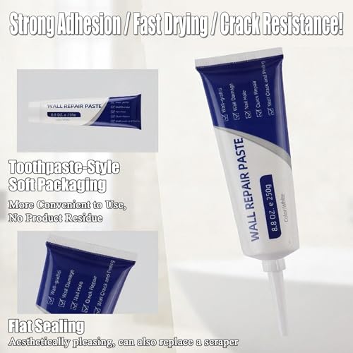 2 Pcs Drywall Repair Paste with Scraper, New Drying Wall Mending Agent, Quick Wall Repair for Holes, Cracks, Scratches, Home DIY Fix, Multi-Functional Spackle Wall Repair Kit