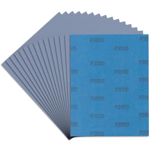 Sandpaper 3000 Grit, 9 x 11 inches, 15-Sheets - size: 3000 Grit, 15 Sheets, 9 x 11 inches