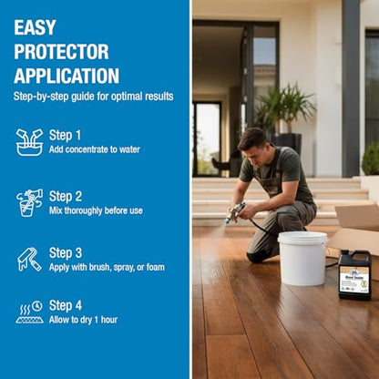 Rain Guard Water Sealers SP-8001 Wood Sealer Concentrate Makes 1 Gallon - Clear Natural Finish - Deep Penetrating Water Repellent Protection for All Wood Surfaces - Water-Based Silane/Siloxane - size: 32 fl oz (Makes 1 Gallon)